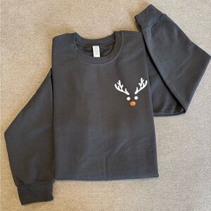 Black Reindeer Crewneck Sweater